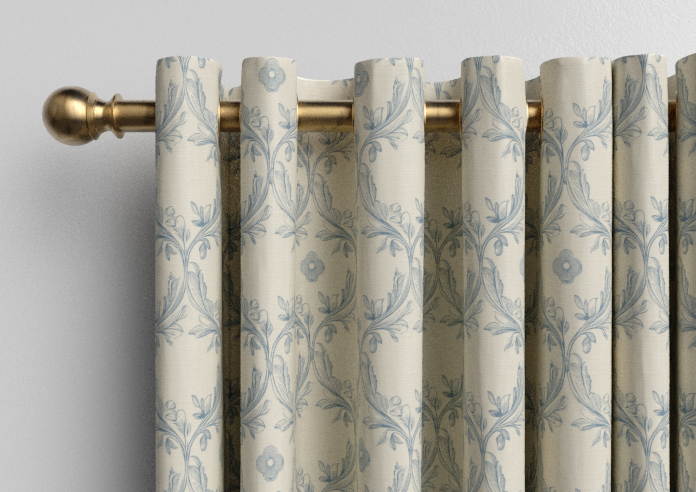 Trellis Prints, Vine and Bloom Romsey Raffs Blue - Made to Measure Curtains - Image 12